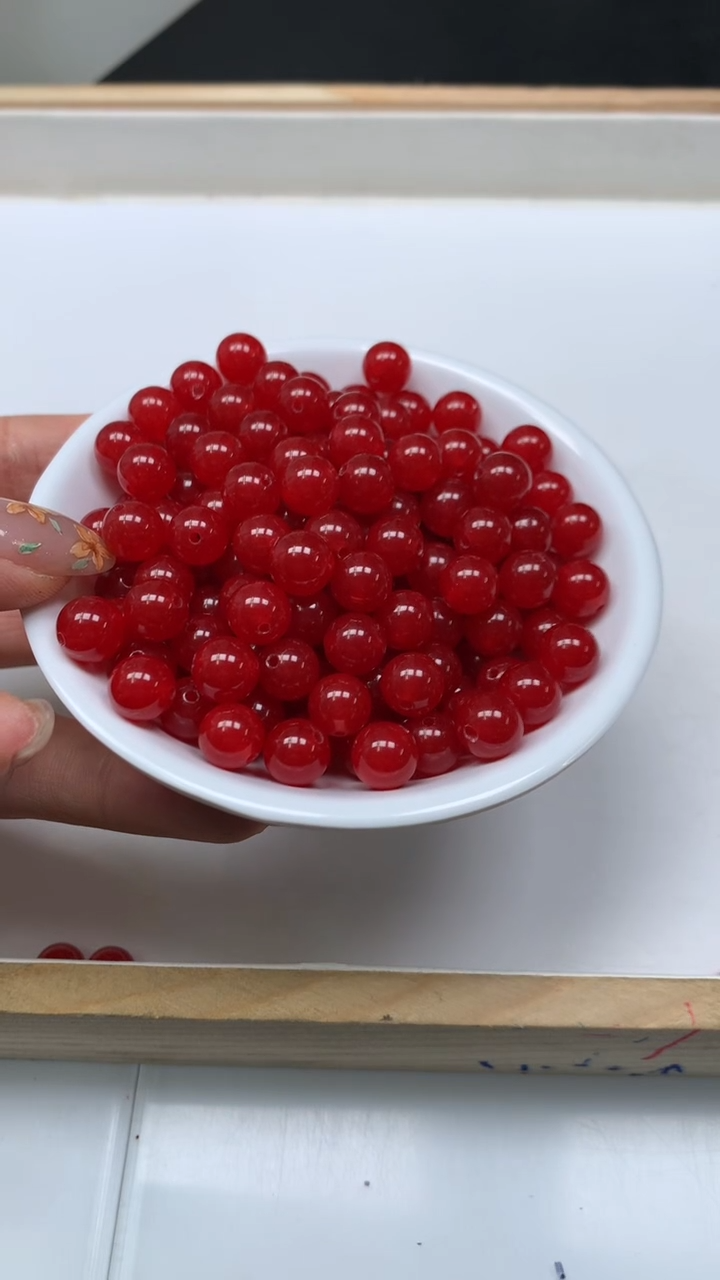 未镶嵌玛瑙手饰B504 鸽血红8mm 25颗8元
