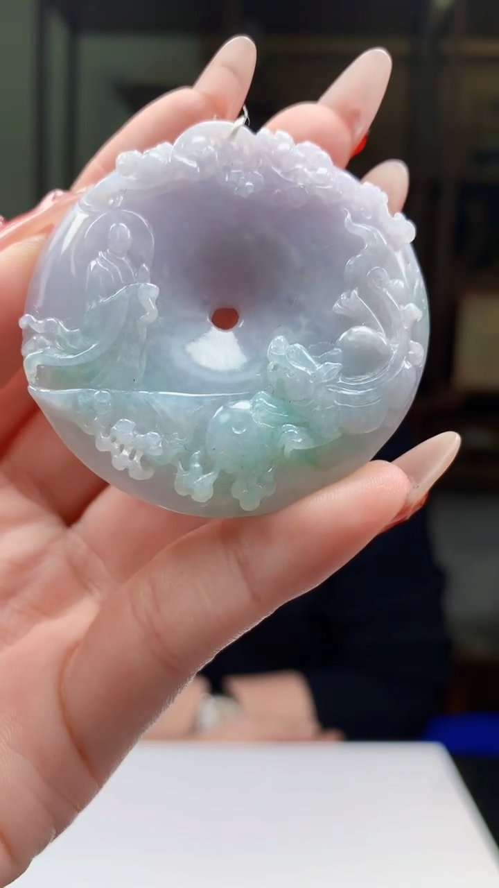 【闪购商品】定制翡翠未镶嵌1044ry-毛货挂件58
