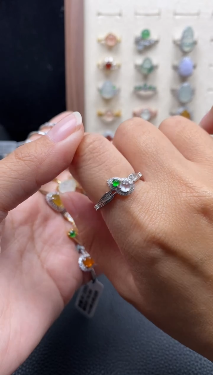 银S925镶嵌戒指翡翠11111