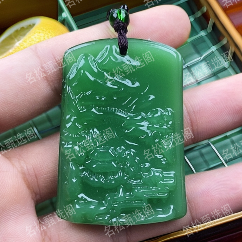 深绿山水1.手工男女同款单面时尚经典百搭精美吊坠