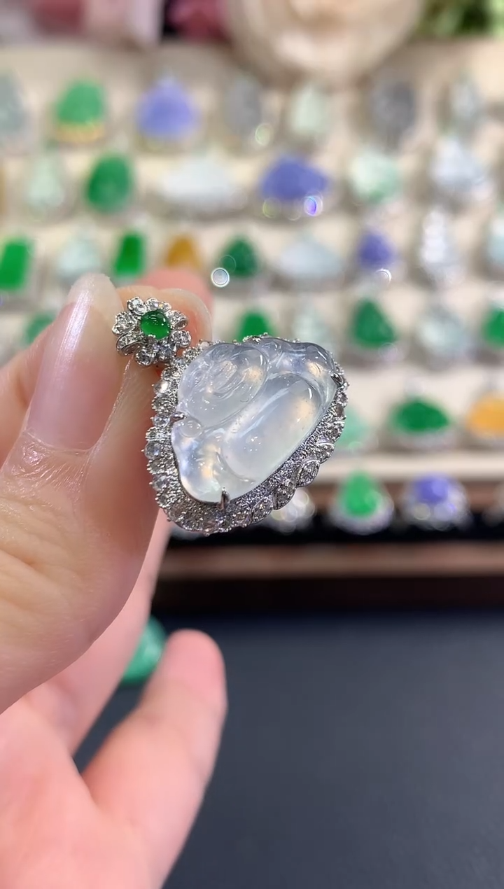 吊坠(不含链)18K金镶嵌翡翠d23多样性一件发货