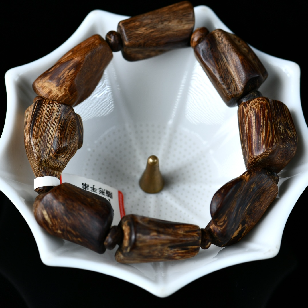 【万亿沉檀阁】天然野文莱沉水级沉香随型男士手串28.5g-多样性发1