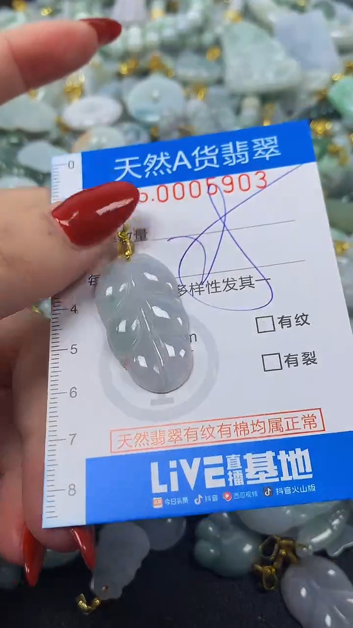 颈饰未镶嵌翡翠净货挂件-5903