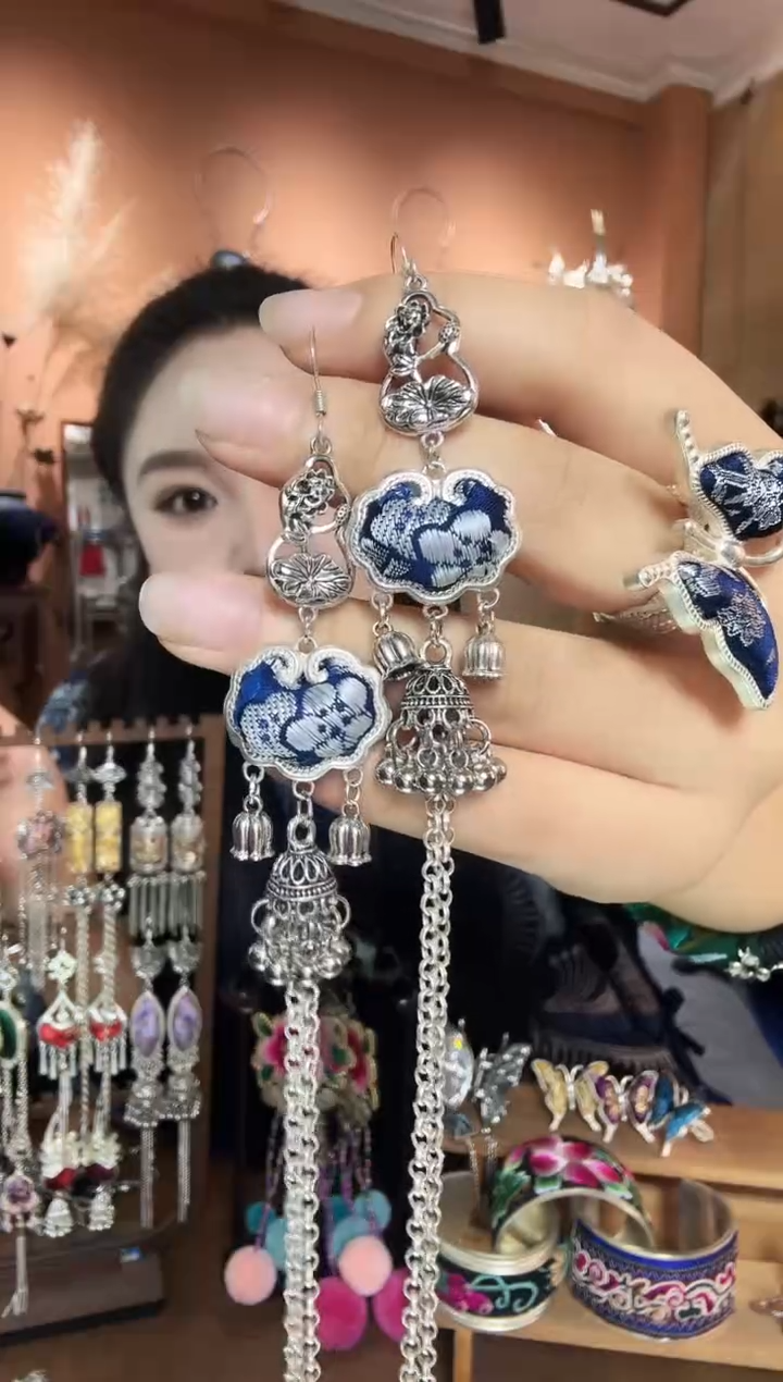 刺绣纯手工民族风耳环