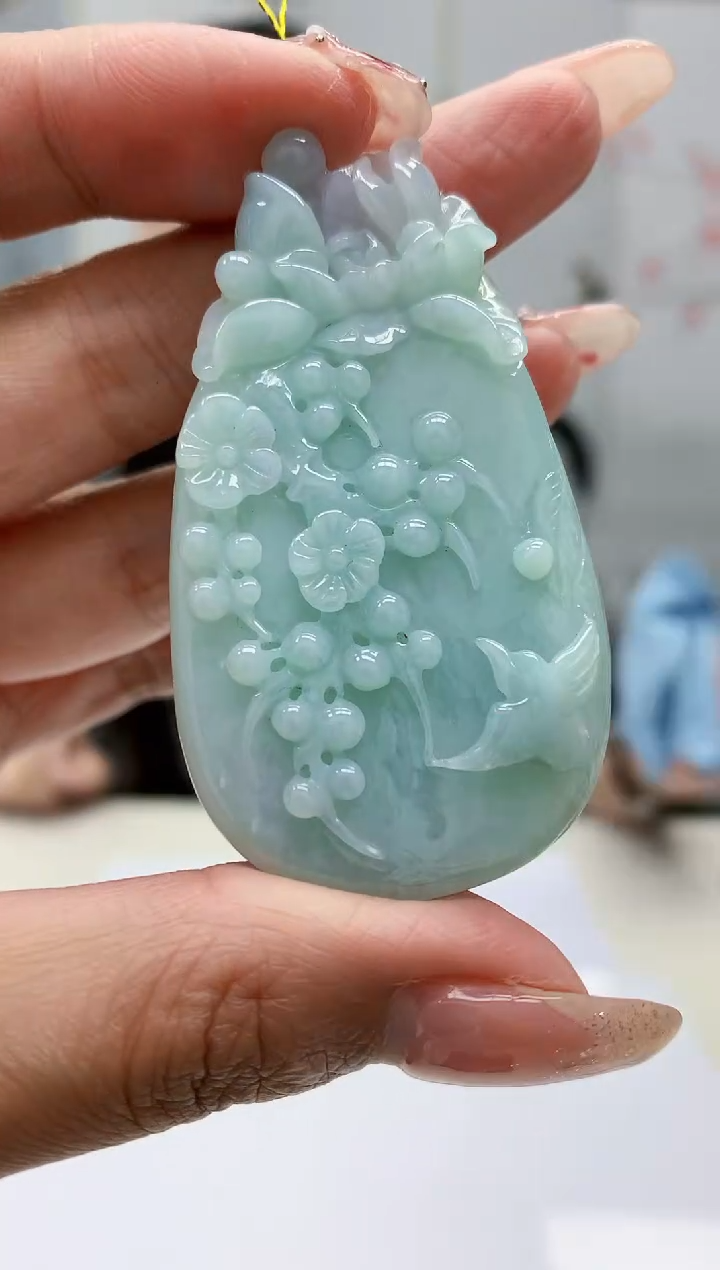 【闪购商品】定制翡翠未镶嵌0405MM-毛货挂件52