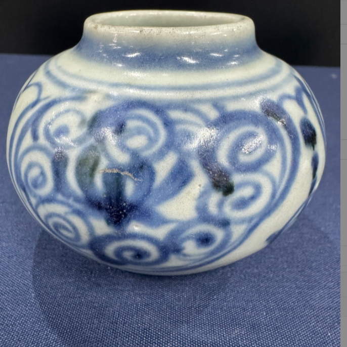 明代 青花花卉小罐 DH-1121-高度6 肚径8