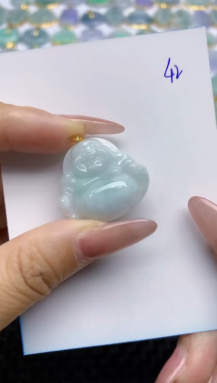 【闪购商品】翡翠颈饰18K金镶嵌天然A货翡翠 42