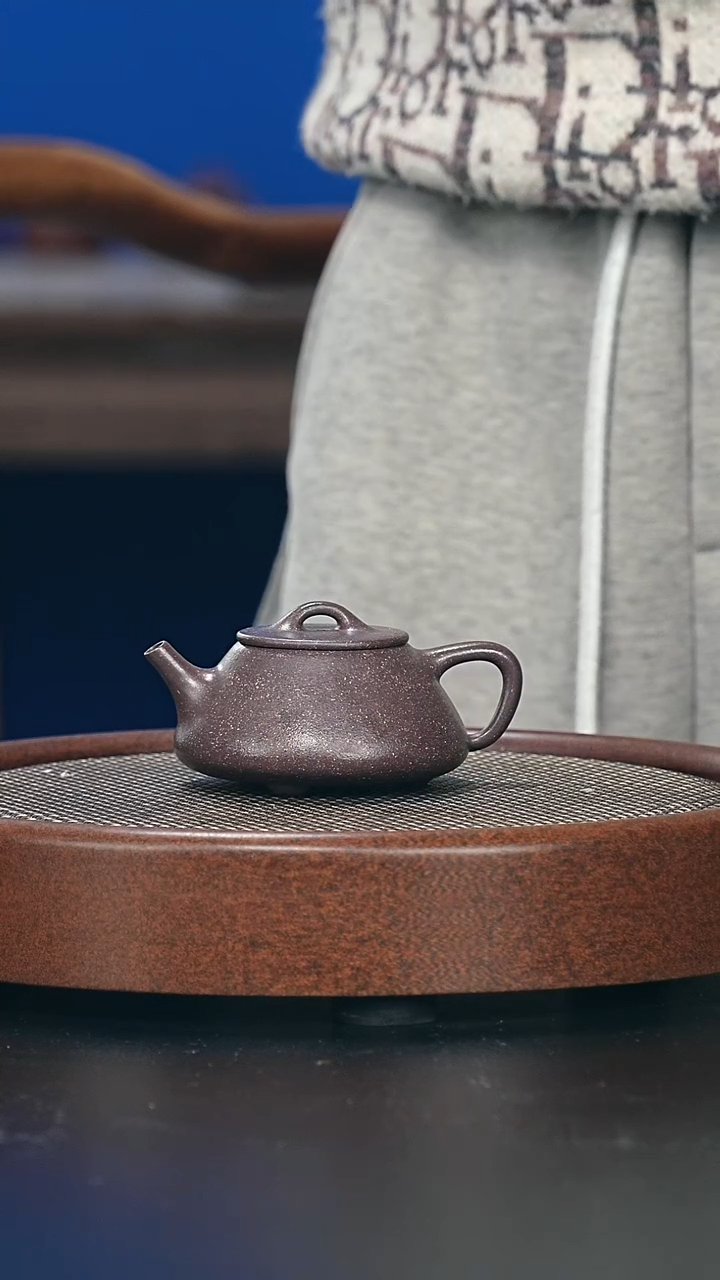 茶壶紫砂平盖石瓢-桃花泥-全手工无添加-170cc