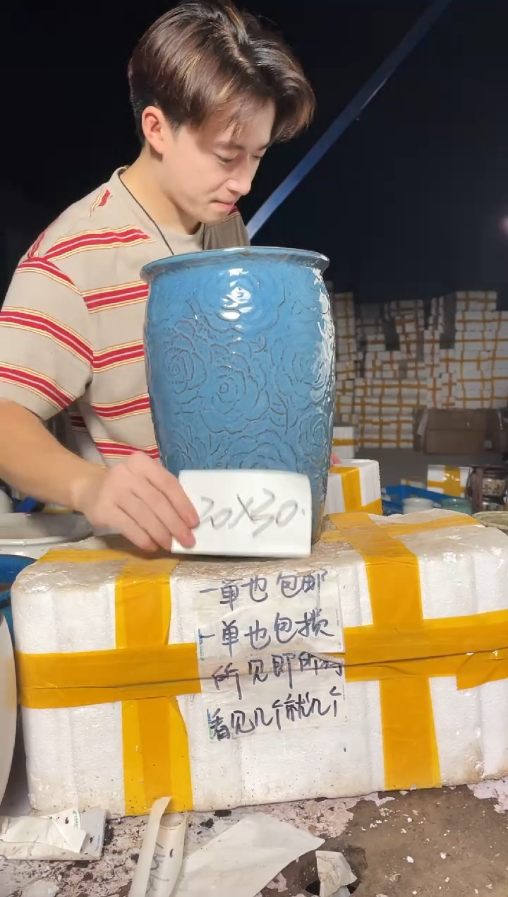 紫砂花盆宜兴紫砂粗陶花盆20*30