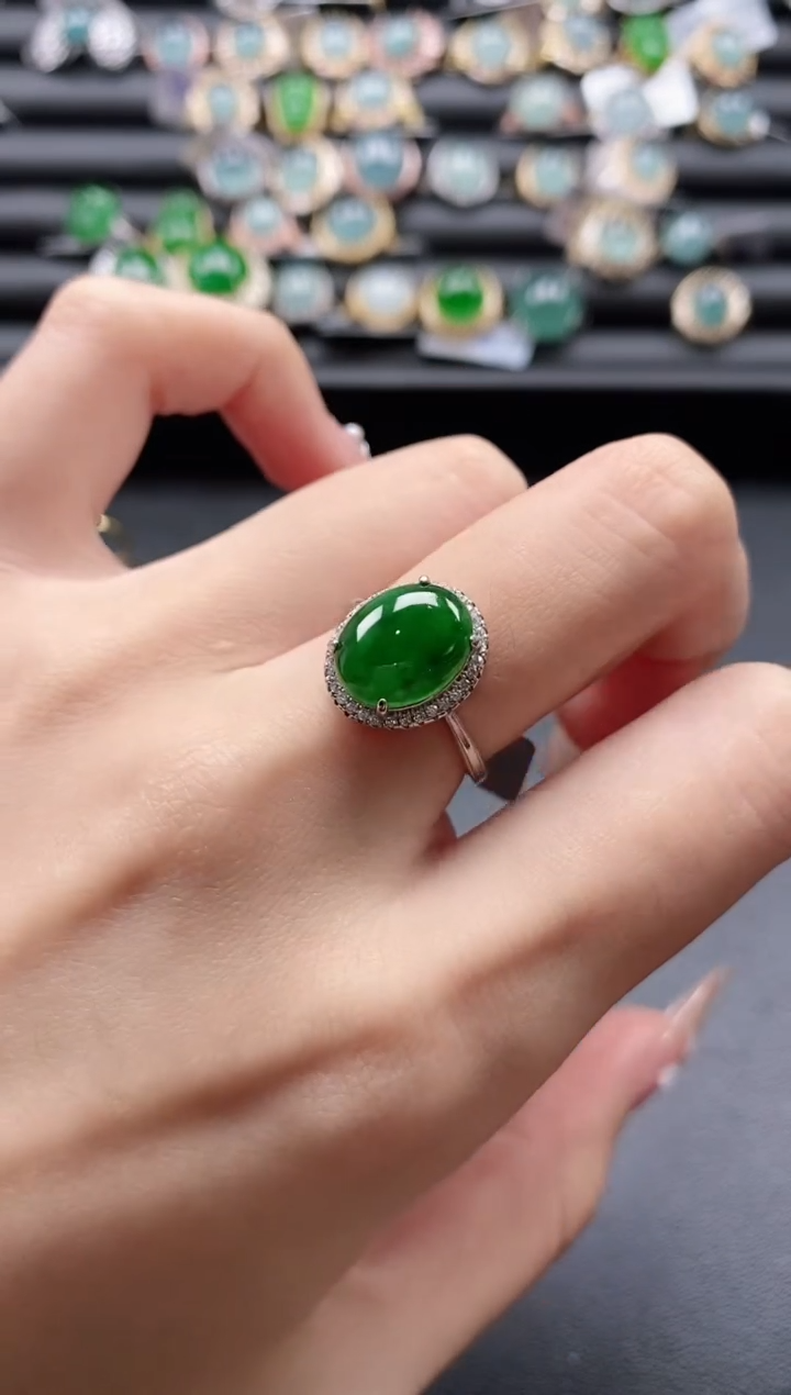 【闪购商品】翡翠戒指银S925镶嵌15151