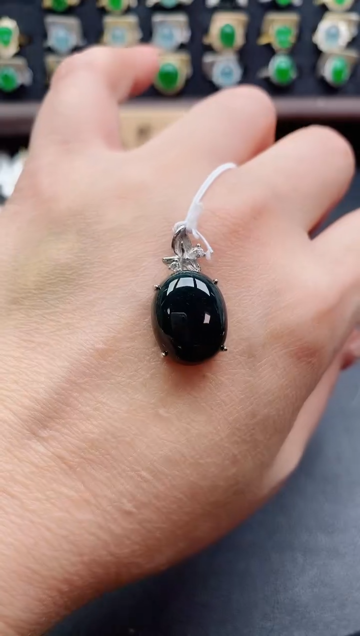 吊坠(不含链)银S925镶嵌翡翠1