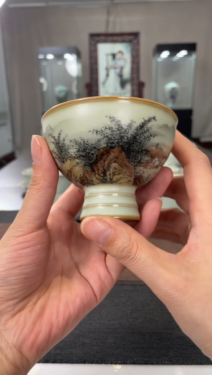 【闪购商品】杯子余秀华老师作品云纹杯（竹林茅草屋 秋）