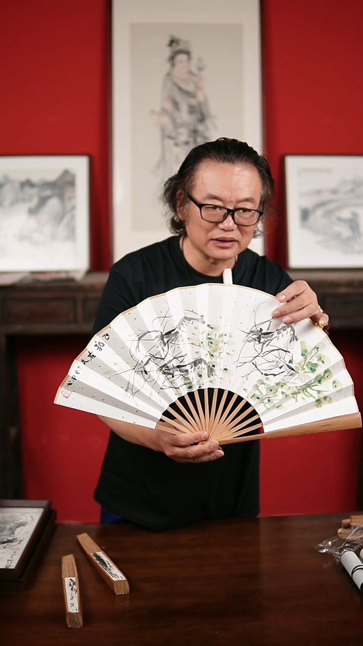 国画手绘手写-李庆云-10寸扇子