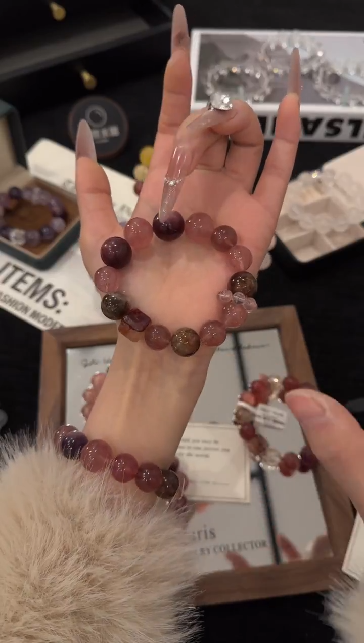 未镶嵌手链水晶草莓晶多宝x3573