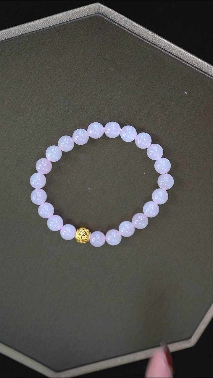 【闪购商品】和田玉手链未镶嵌藕粉手串8mm