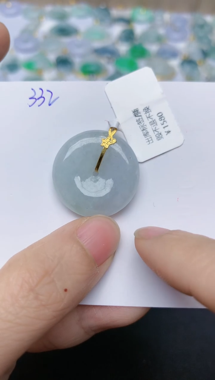 【闪购商品】翡翠颈饰18K金镶嵌天然翡翠A货    332