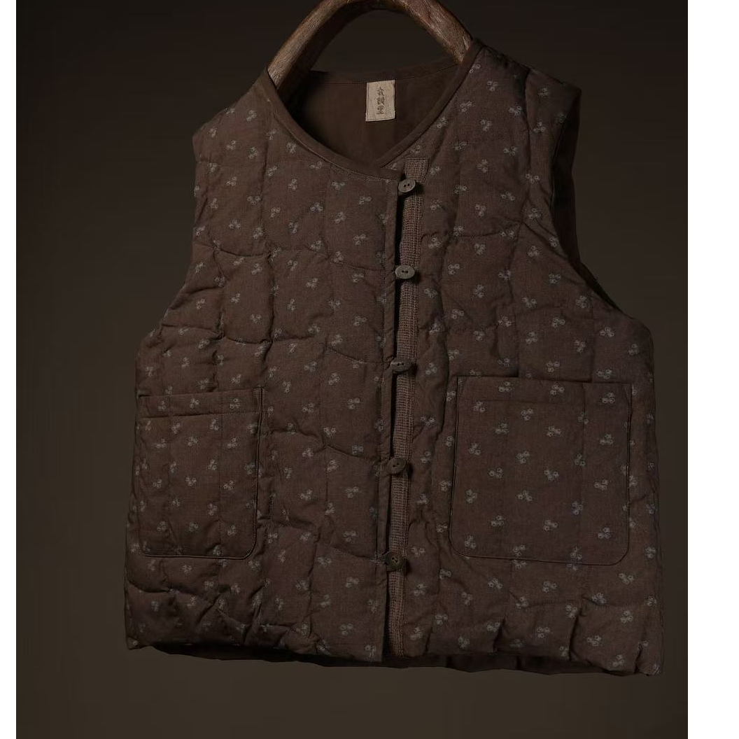 西子分享 1187 衣诗里 小碎花 【羽绒马甲】90白鸭绒 69g