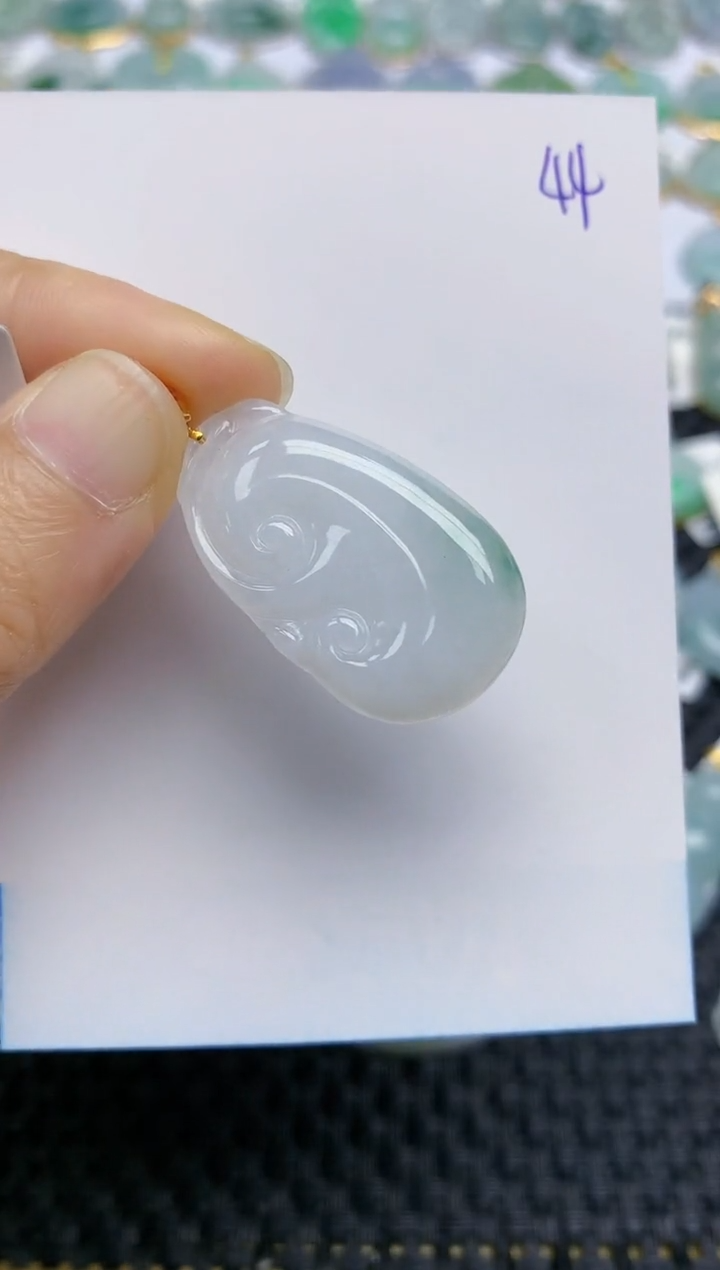 【闪购商品】翡翠挂件18K金镶嵌天然A货翡翠 44