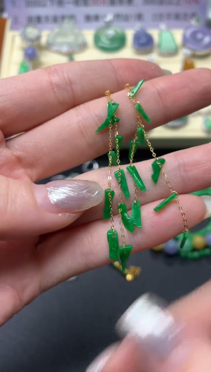 【闪购商品】翡翠耳饰18K金镶嵌多样性发其一|400+40