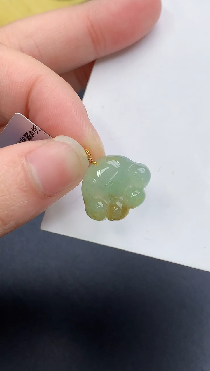 颈饰18K金镶嵌翡翠天然A货