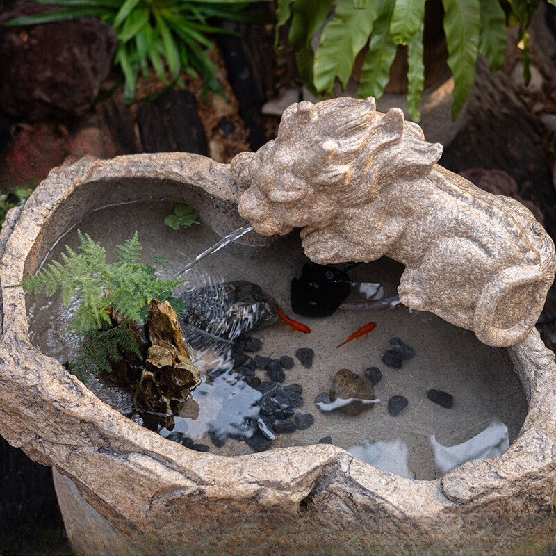 仿石槽水槽荷花睡莲盆缸仿石头假山造景摆件户外庭院水缸景观装饰
