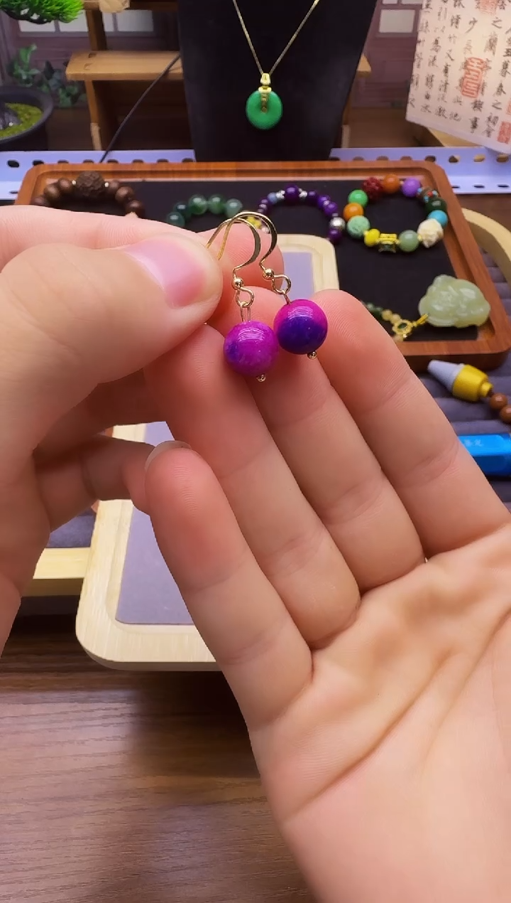 苏纪石（舒俱来）14K金镶嵌耳钉E05