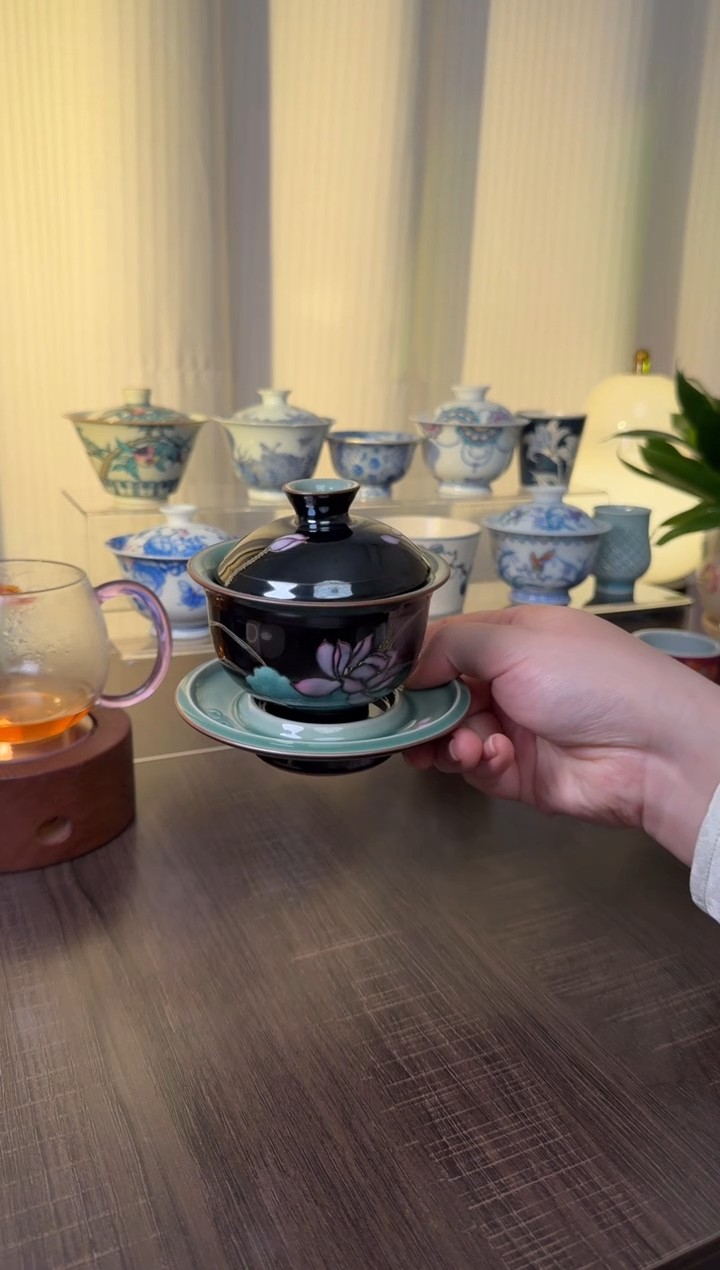 【闪购商品】景德镇手绘盖碗盖碗