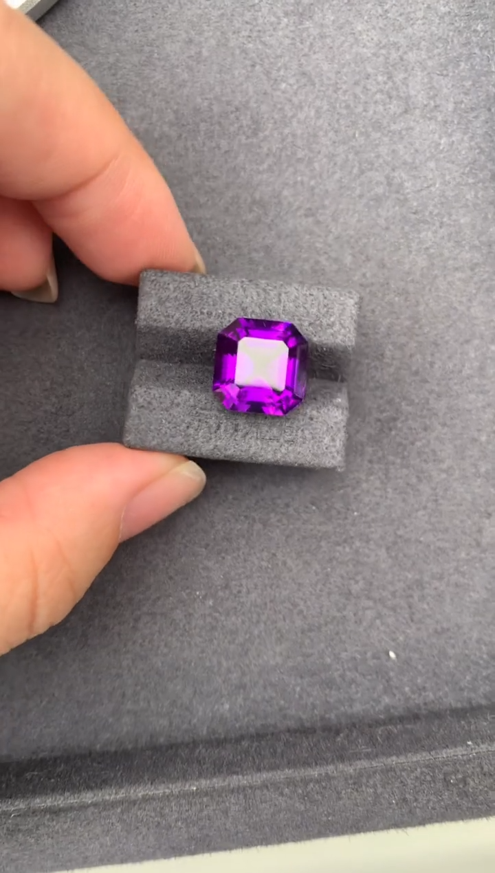 未镶嵌珠宝半成品紫晶7.3ct水晶   GH   定制