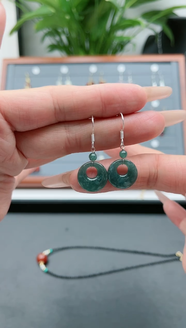 【闪购商品】翡翠耳饰银S925镶嵌10公主扣