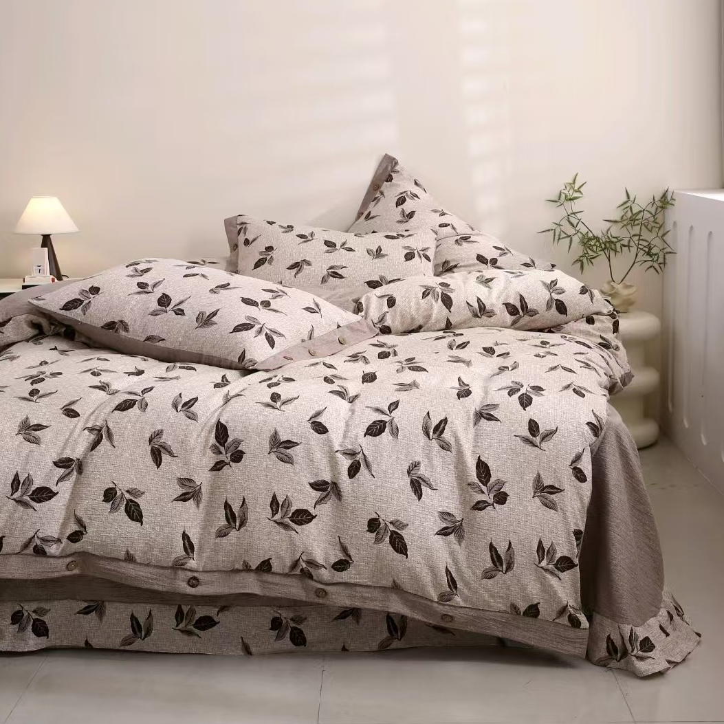 小杨家【锦卉】加柔加软色织亲肤套件四件套