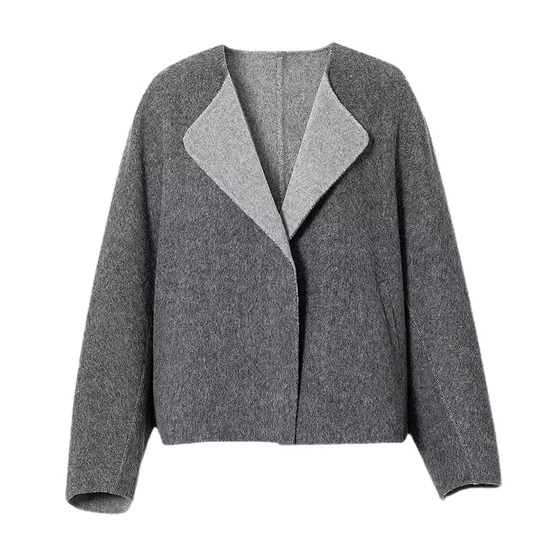 MM商场同款2025冬装新款时尚百搭宽松短款毛呢外套上衣大衣女2131