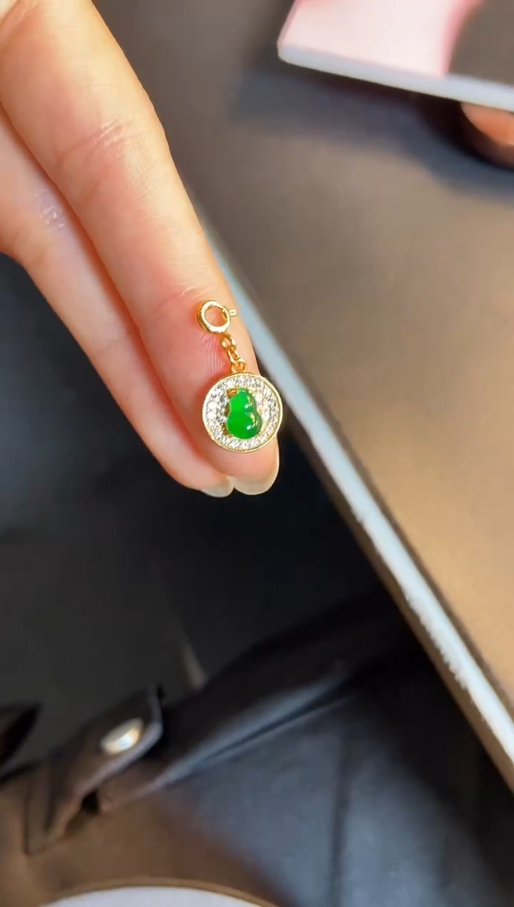 吊坠(不含链)银S925镶嵌翡翠1