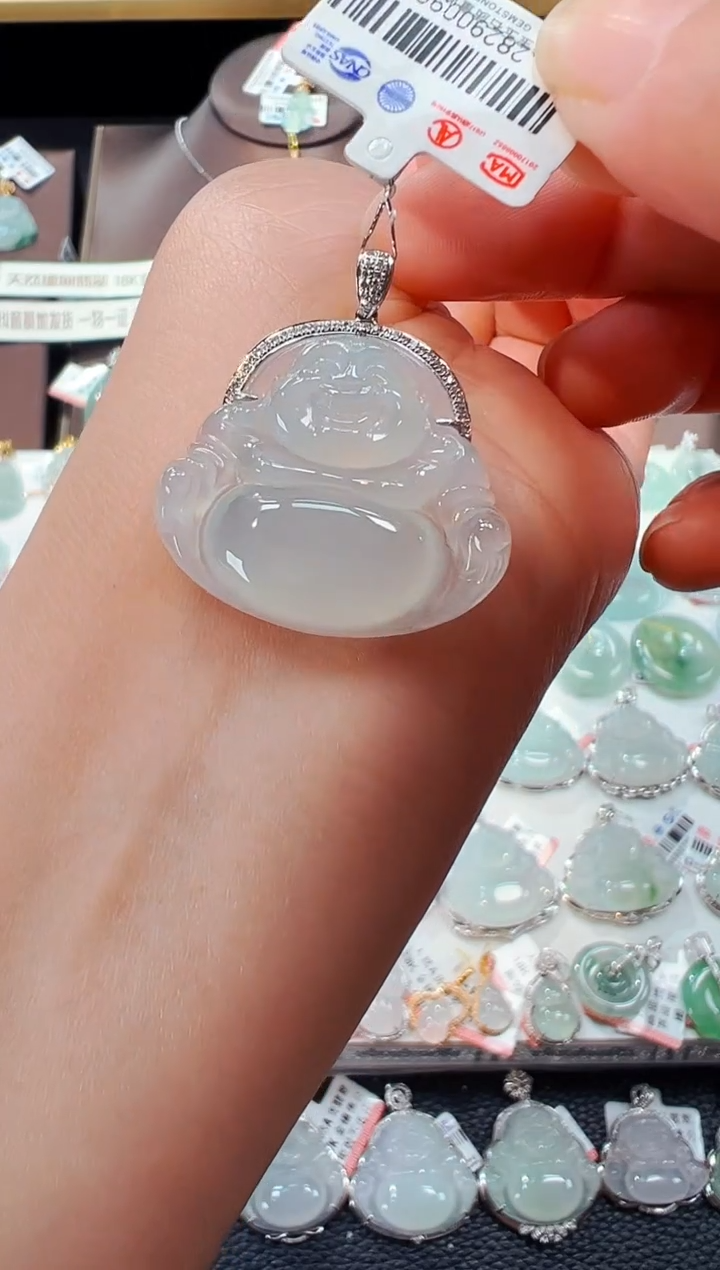 【闪购商品】翡翠吊坠(不含链)18K金镶嵌佛公吊坠903