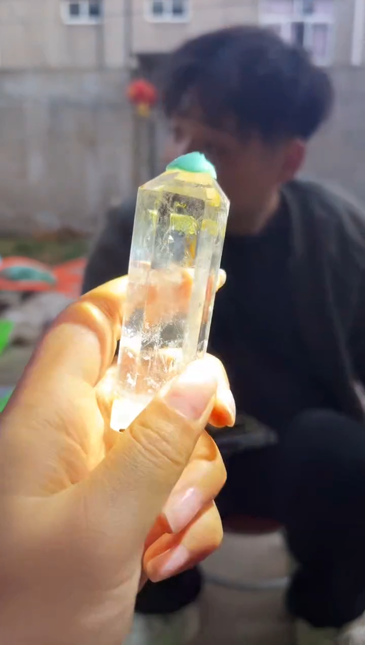 摆件未镶嵌水晶蓝针柱子  513