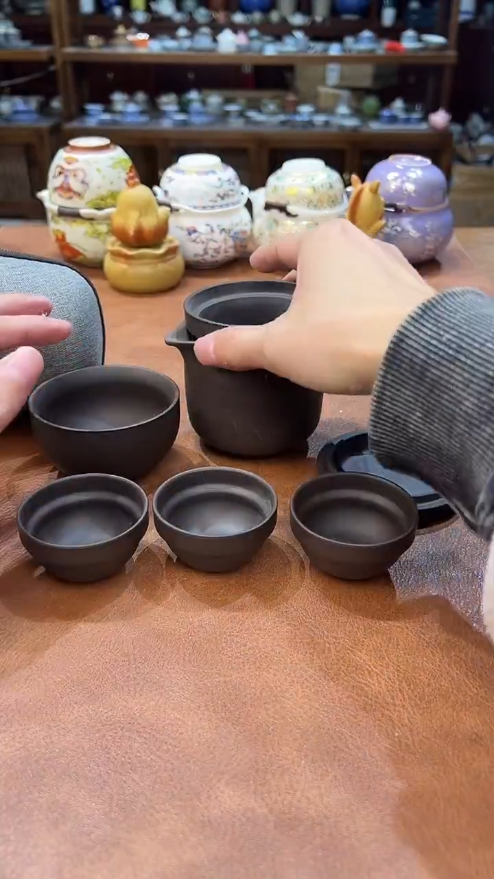 真的很便宜会开片的旅行茶具