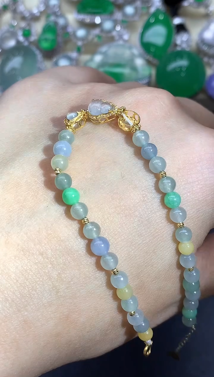 18K金镶嵌手链翡翠278-中国好珍宝