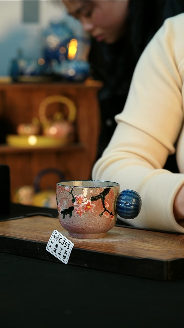 【闪购商品】杯手绘心瓷陶瓷浮力微瑕