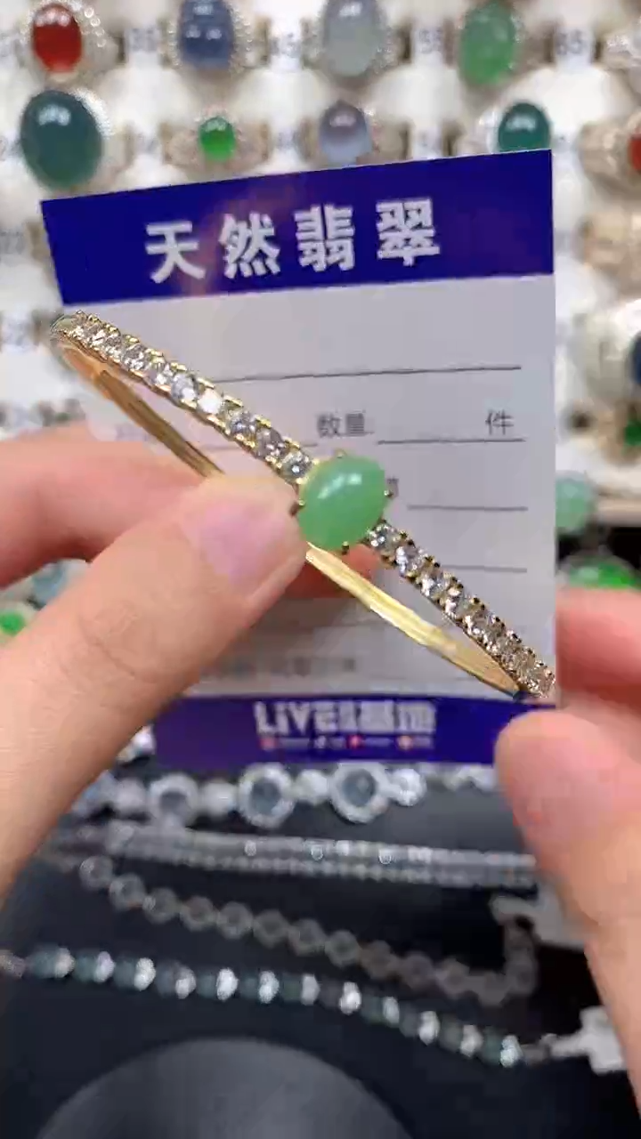 银S925镶嵌戒指翡翠100