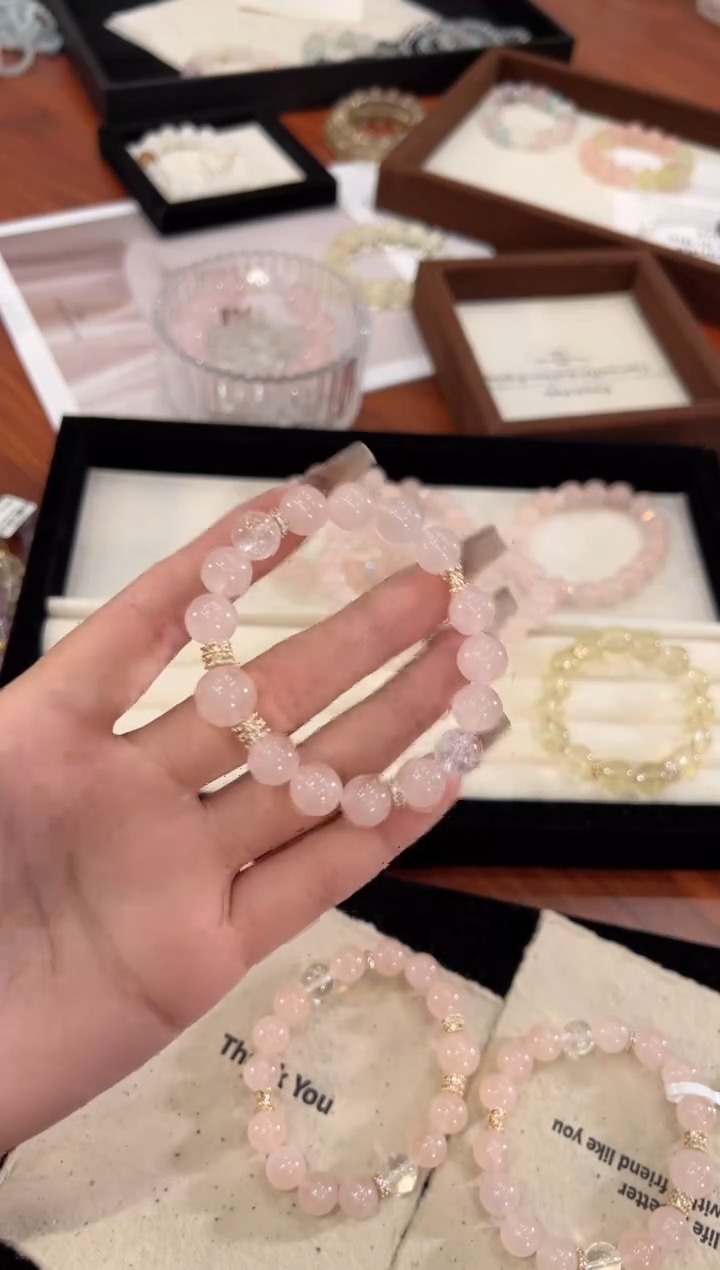 【闪购商品】水晶手链合金粉水晶手链x1417