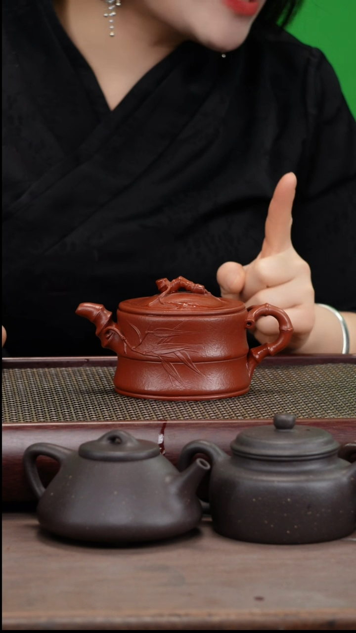 【闪购商品】紫砂茶壶全手朱泥竹段壶