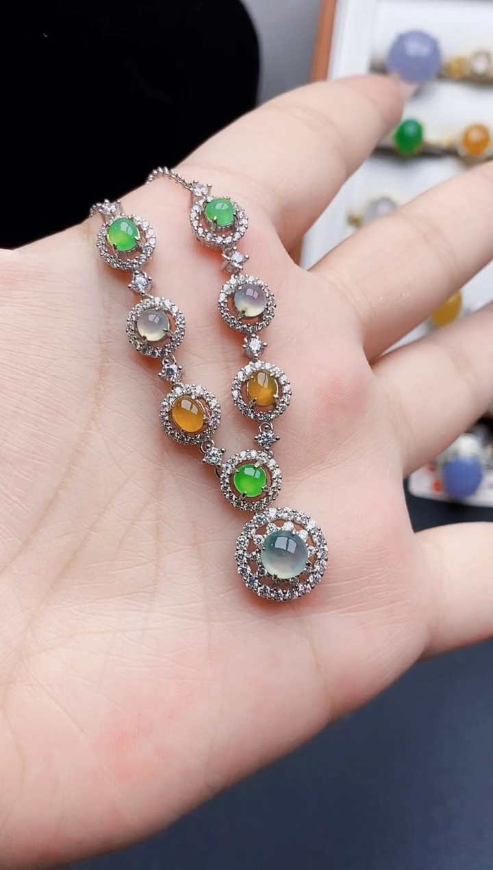 银S925镶嵌戒指翡翠0407