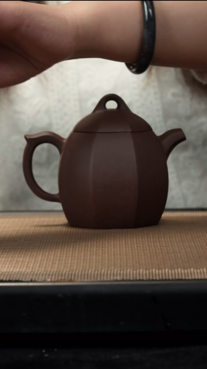 紫砂茶盏紫泥八方秦权260CC