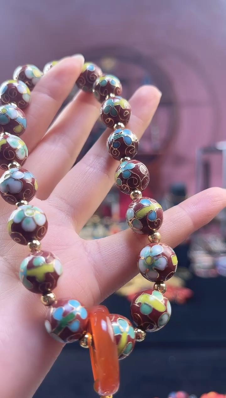 用****6非遗 景泰蓝手持 砖红 工美1.2