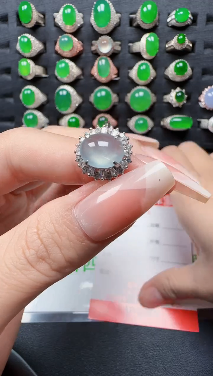 【闪购商品】翡翠戒指银S925镶嵌4245