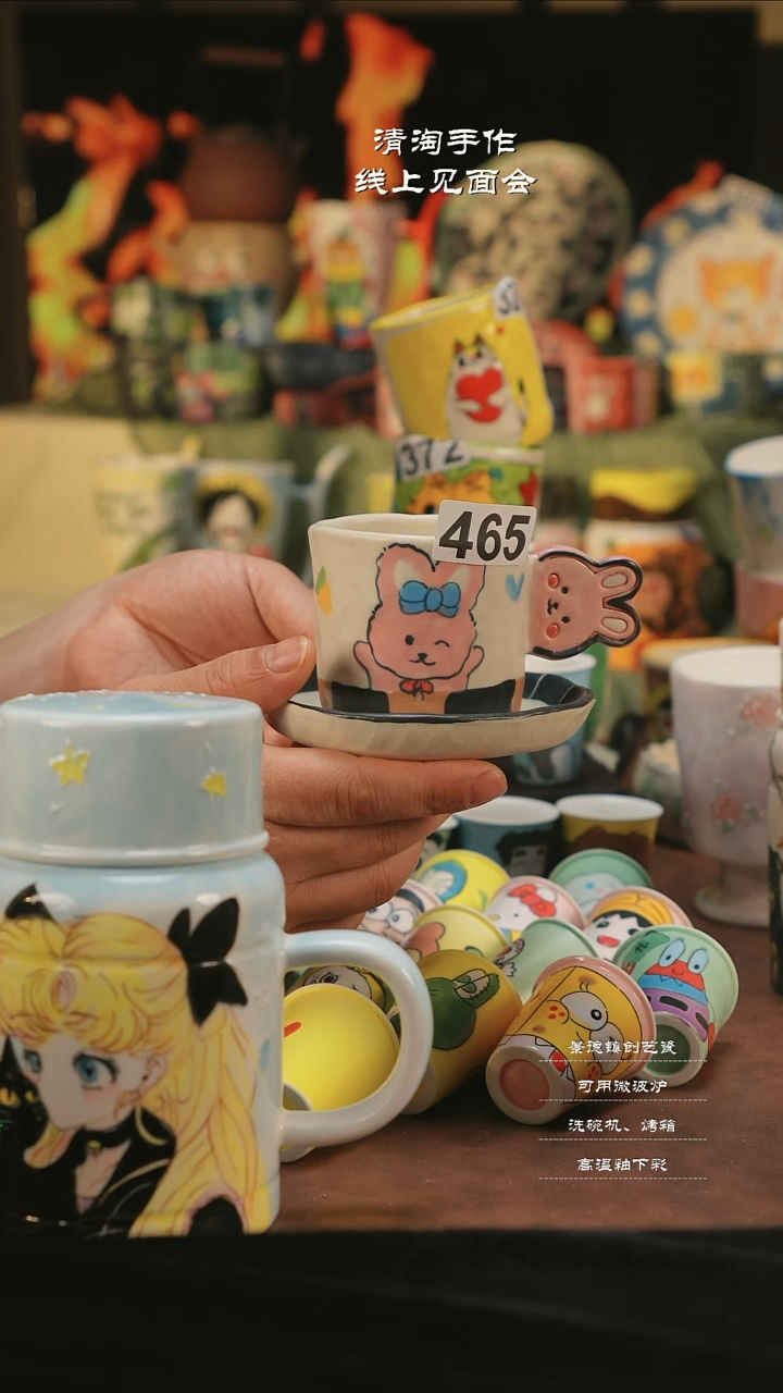 【闪购商品】摆件亲工手绘陶瓷-465