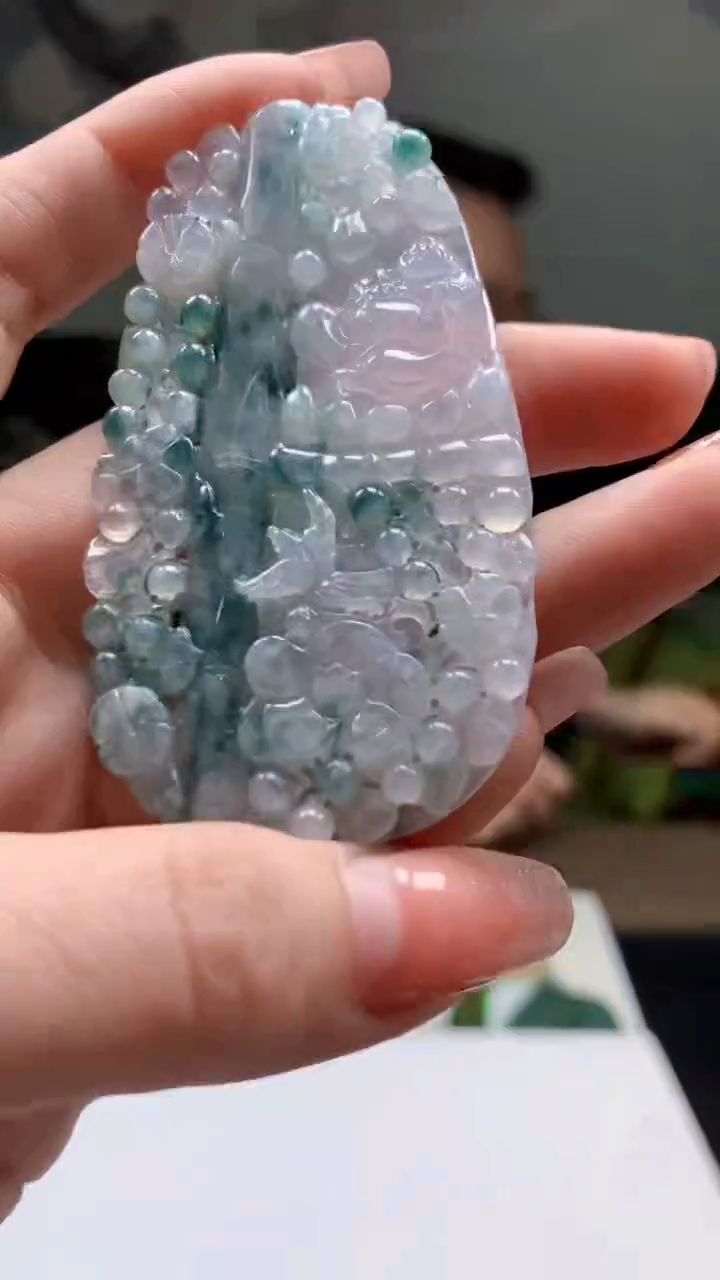 【闪购商品】定制翡翠未镶嵌1044ry-毛货挂件34