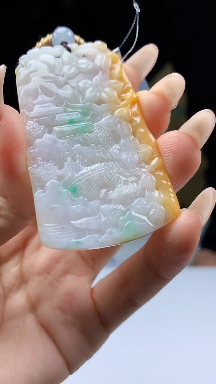 【闪购商品】定制翡翠未镶嵌4688ty-毛货挂件156