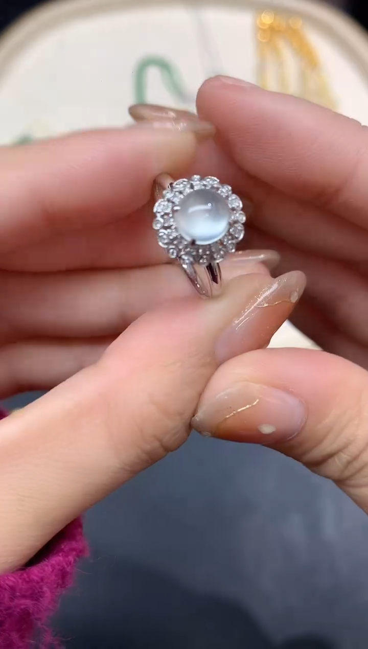 18K金镶嵌戒指翡翠戒指A16|6800