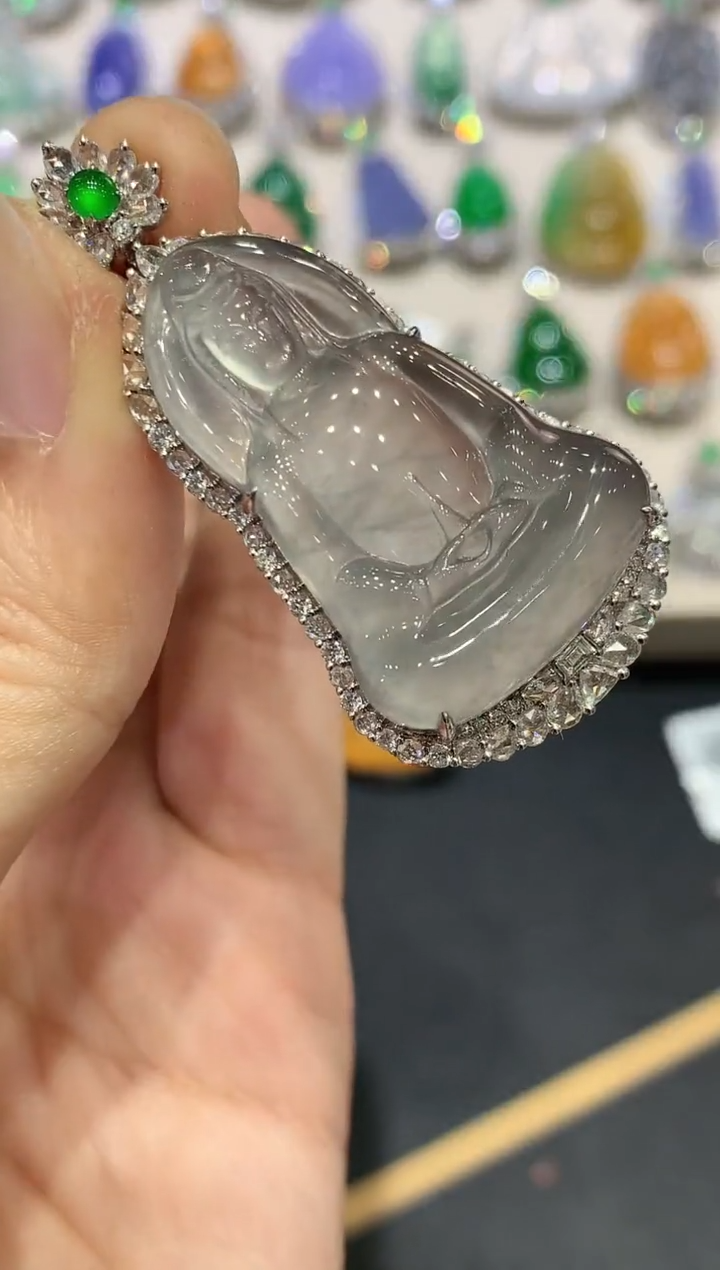 【闪购商品】翡翠吊坠(不含链)18K金镶嵌 D7