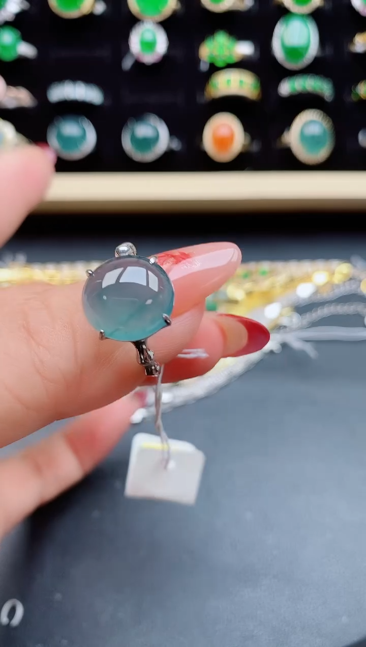 【闪购商品】翡翠戒指银S925镶嵌321321